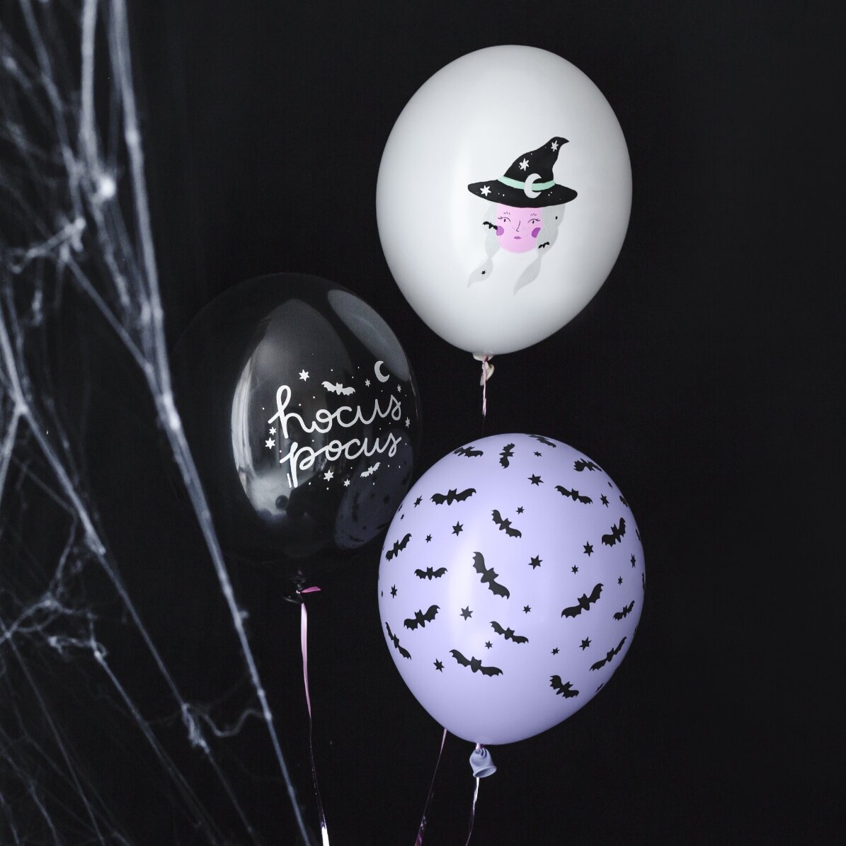 Lote de 6 globos de Halloween - Brujas