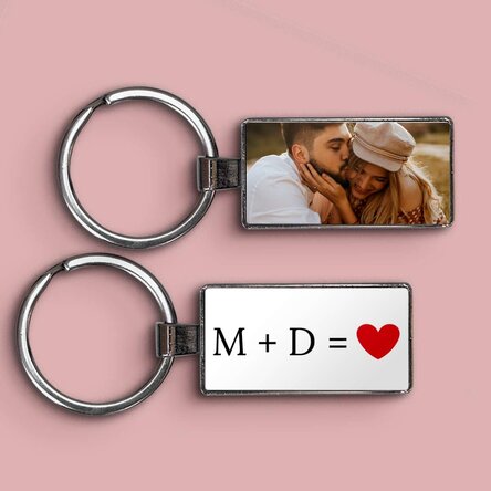 Llavero personalizado con una foto y un texto - Love