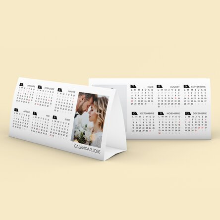 Personalised 2026 desk calendar with 2 photos