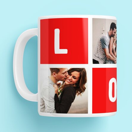 Personalised mug with 4 photos