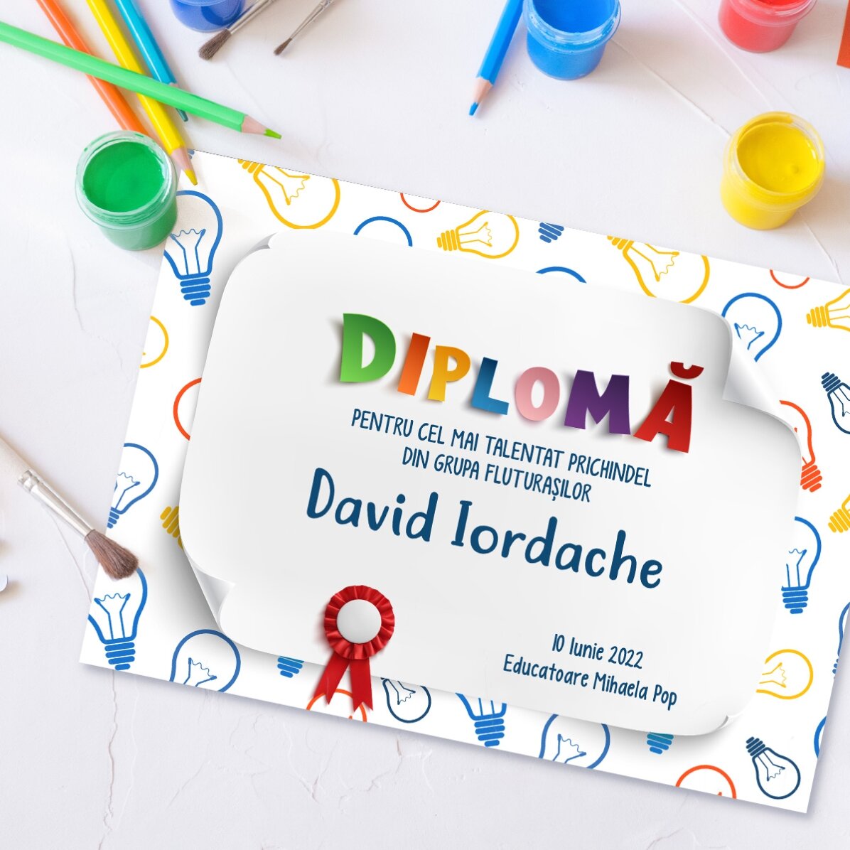 Diploma personalizado con texto