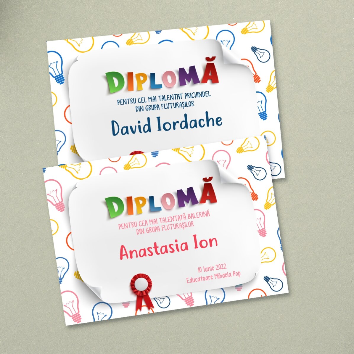 Diploma personalizado con texto