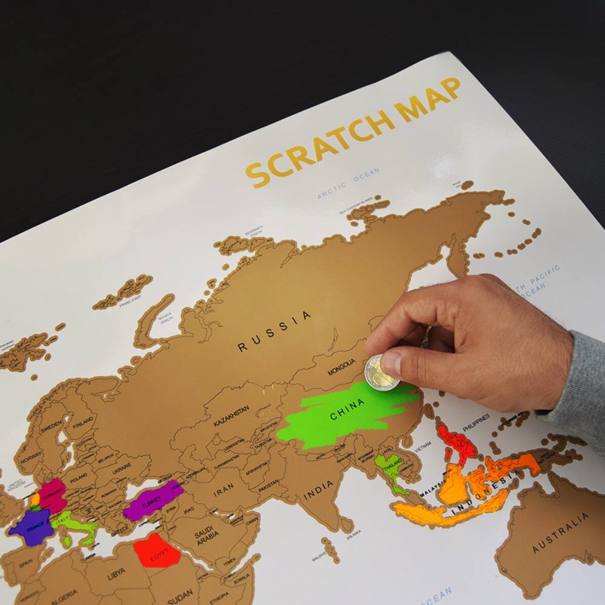 Mapa del mundo para rascar