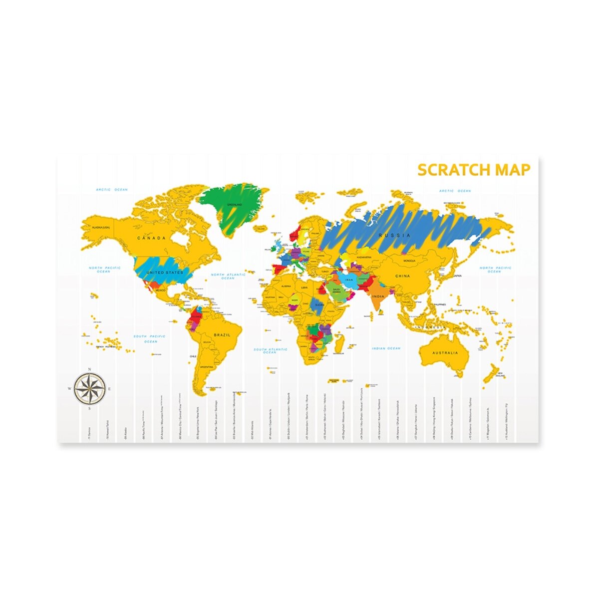 Mapa del mundo para rascar