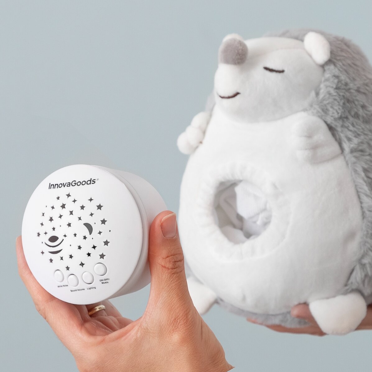 Peluche de erizo con proyector de luces y sonidos