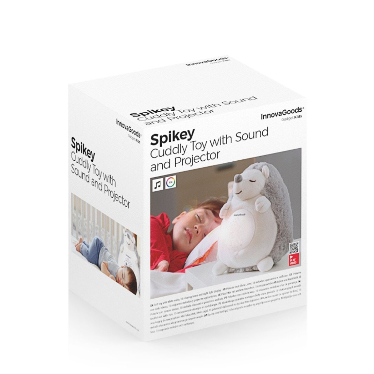 Peluche de erizo con proyector de luces y sonidos
