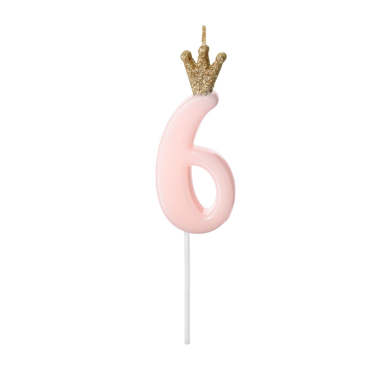 Velas para tartas - Figura rosa con coronita, 9,5 cm
