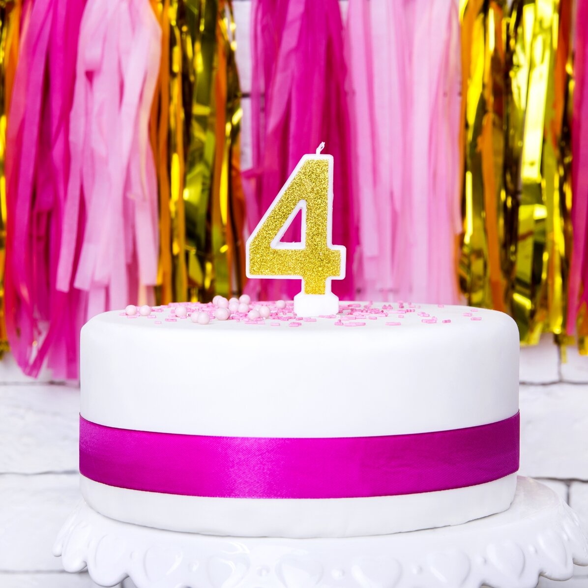 Velas para tartas - Números dorados de 7 cm