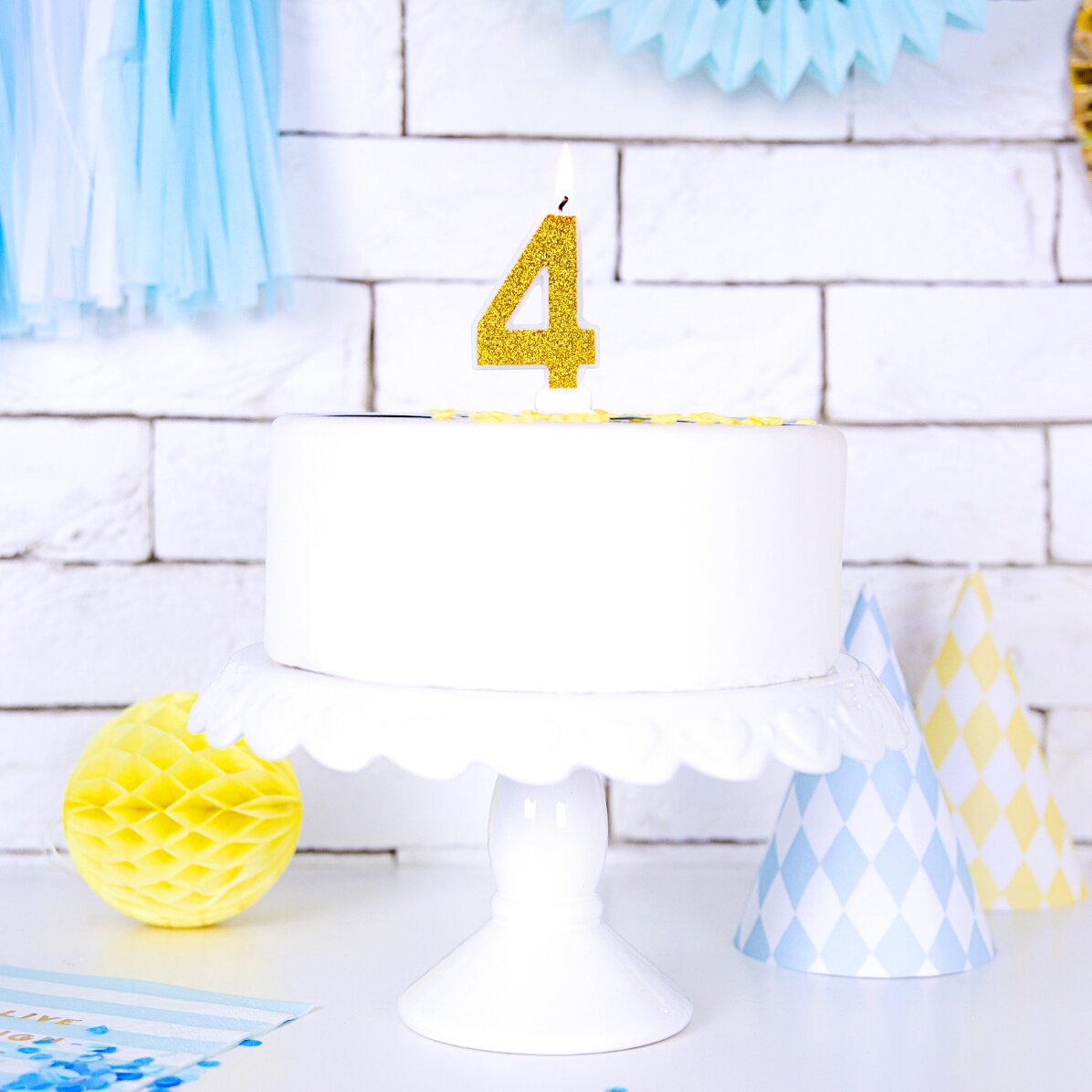Velas para tartas - Números dorados de 7 cm