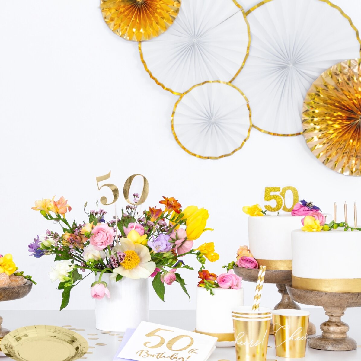 Velas para tartas - Números dorados de 7 cm