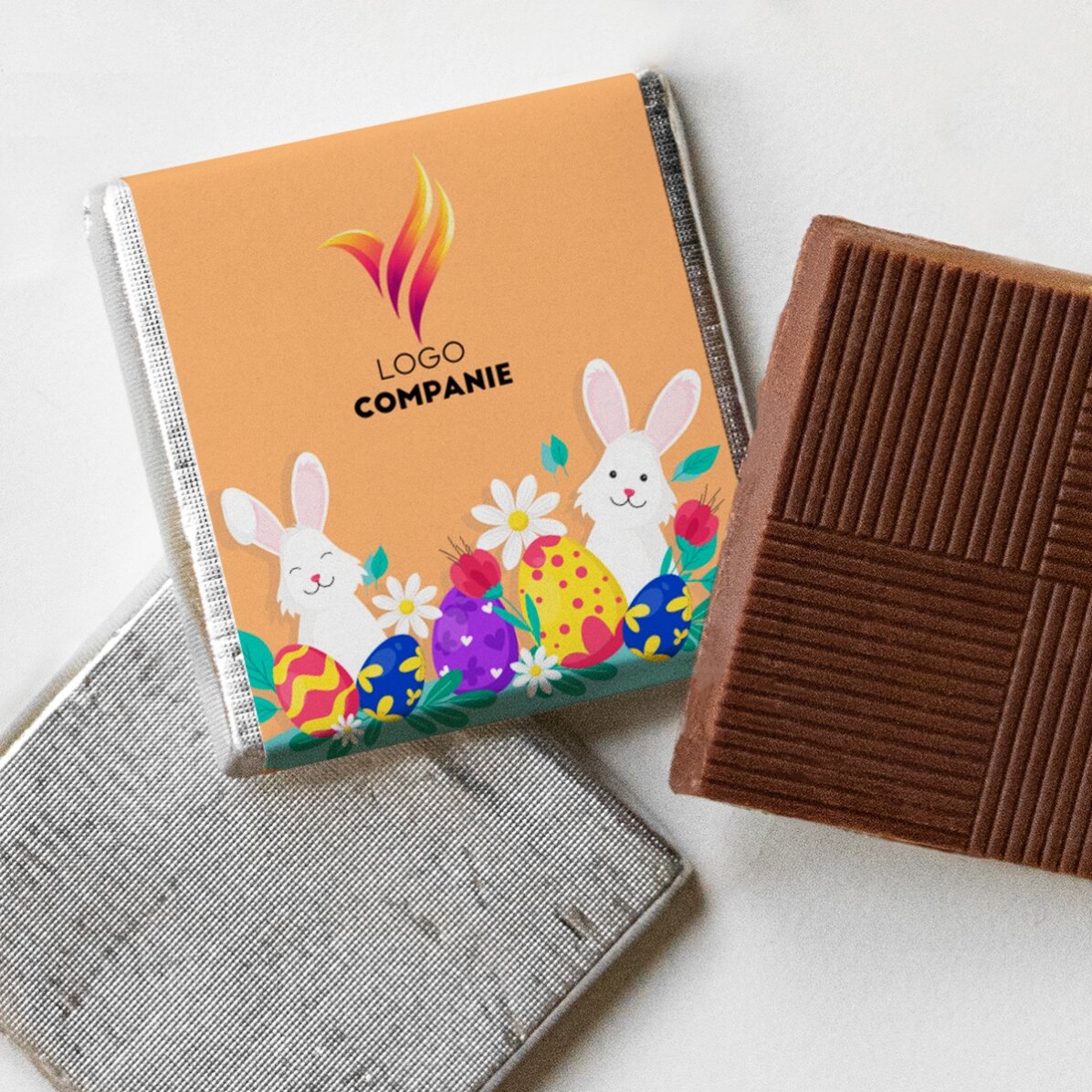 Mini bombón personalizado con logotipo - ¡Feliz Pascua!