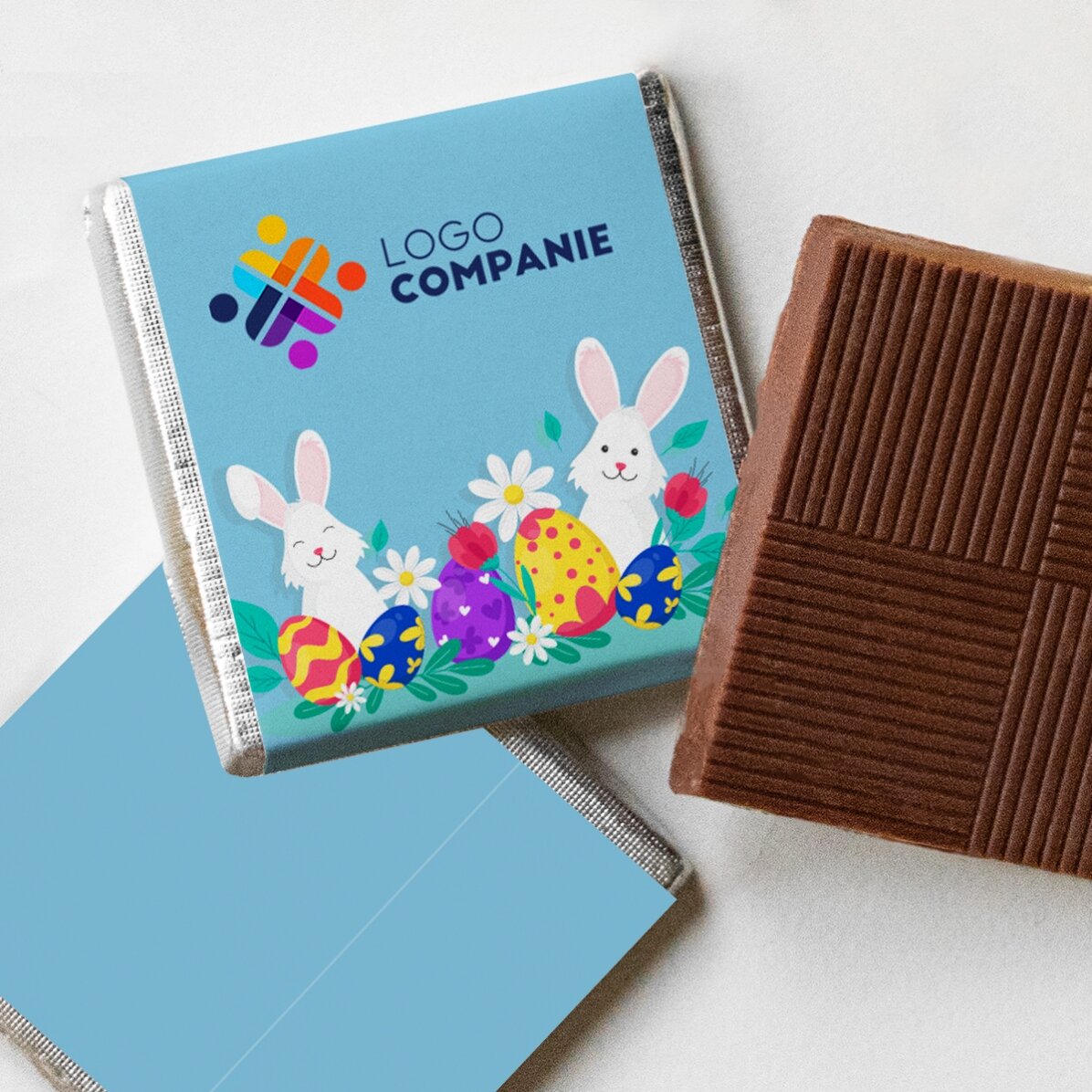 Mini bombón personalizado con logotipo - ¡Feliz Pascua!