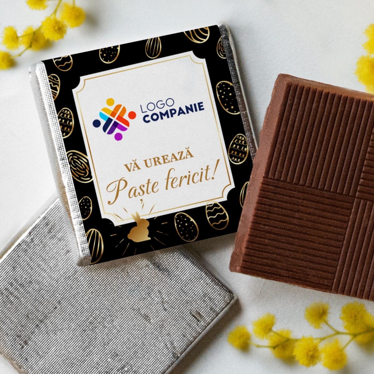 Mini bombones personalizados con logotipo y mensaje - Huevos de Pascua