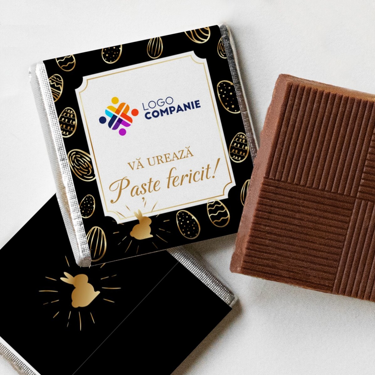 Mini bombones personalizados con logotipo y mensaje - Huevos de Pascua