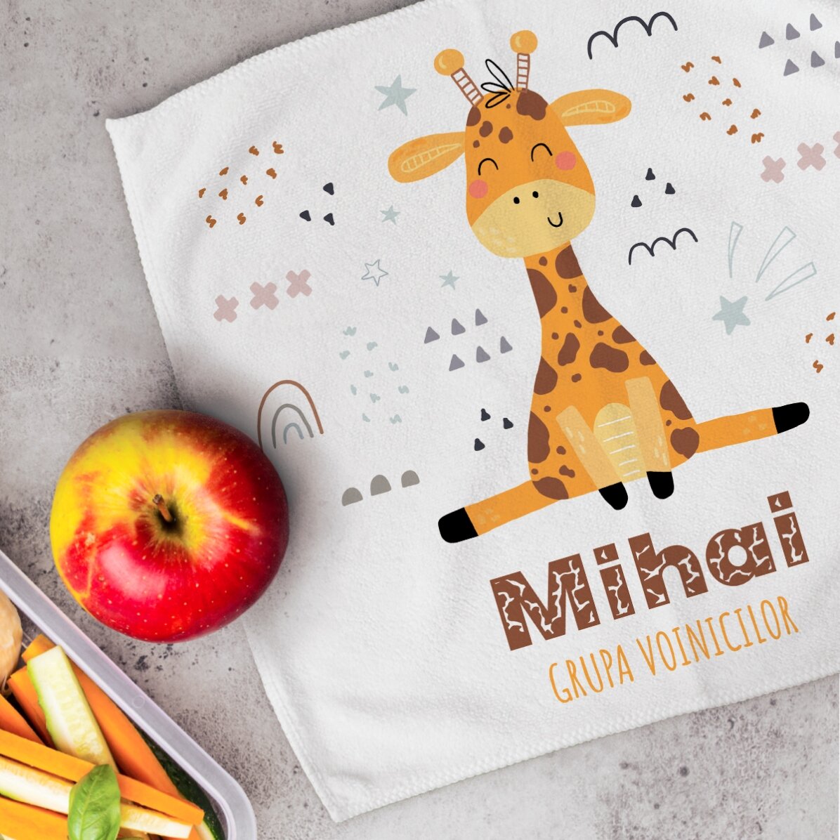 Toalla personalizada con texto - Jirafa
