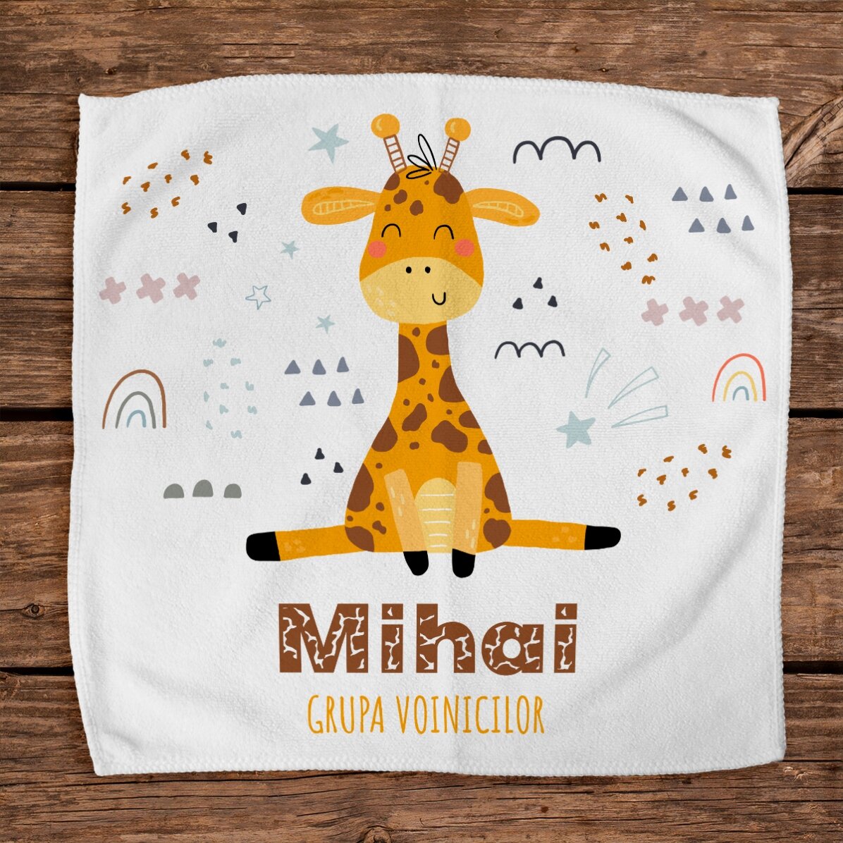 Toalla personalizada con texto - Jirafa