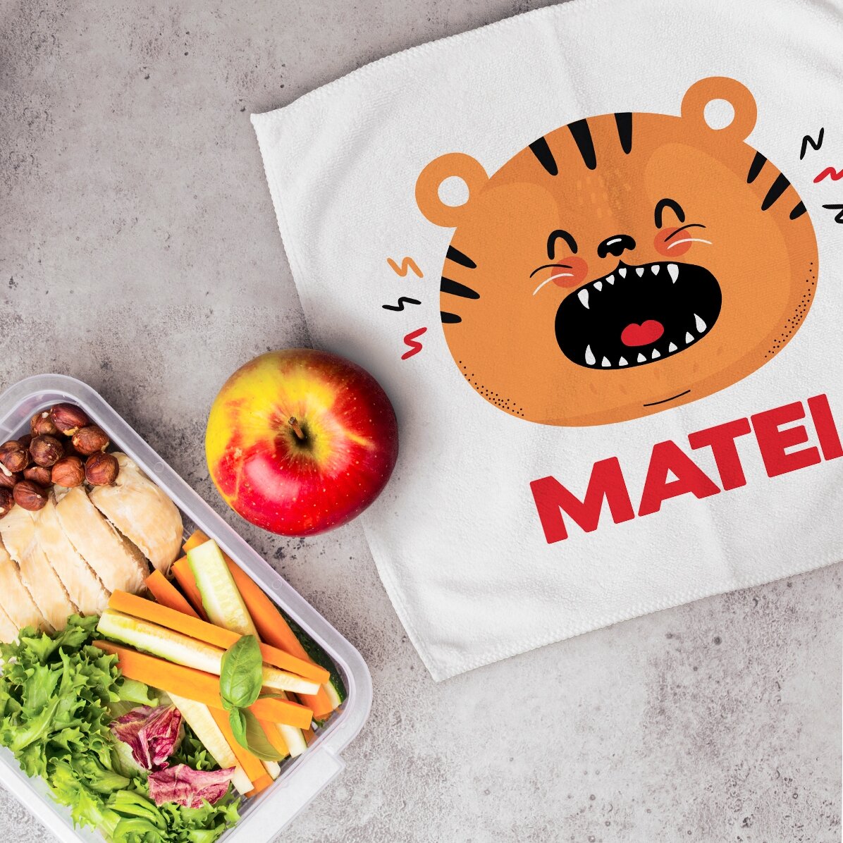 Toalla personalizada con texto para niños - Tigre