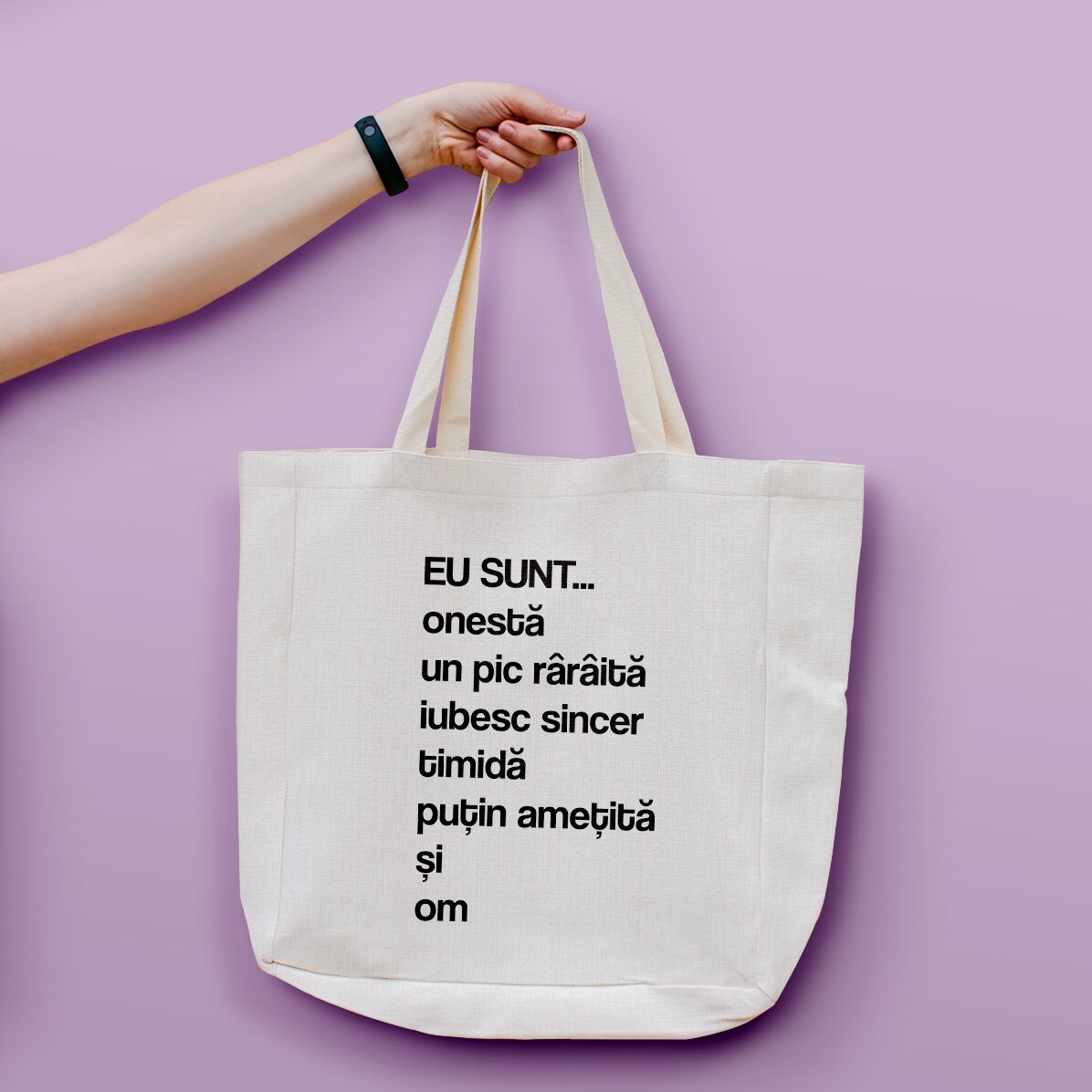 Personalised bag with text - List