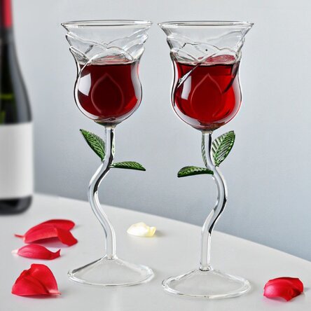 Set of two glasses - Roses