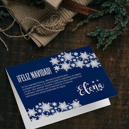 Tarjeta de felicitación personalizada - Blue Christmas