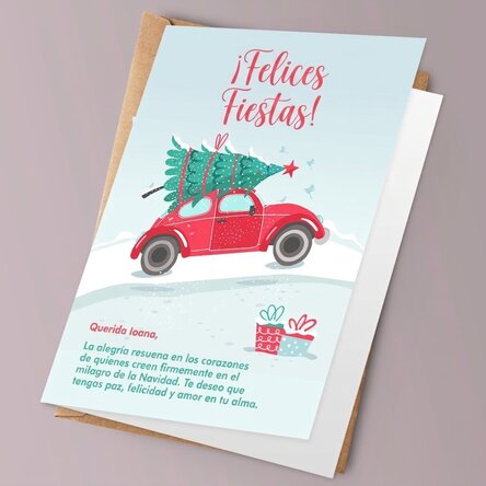 Tarjeta de felicitación personalizada - Preparativos navideños
