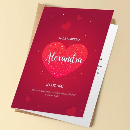 Tarjeta de felicitación personalizada con texto - Corazoncitos