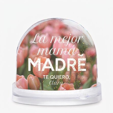 Globo de escritorio personalizado con foto y texto: «La mejor madre»
