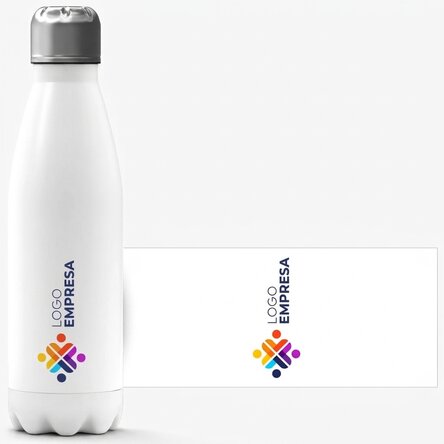 Termo con base blanca personalizado con logotipo