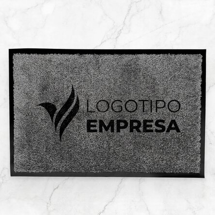 Alfombra de entrada para interior personalizada con logotipo - Gris oscuro
