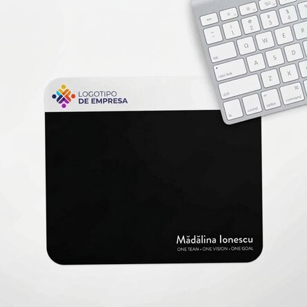 Alfombrilla de ratón personalizada con logotipo y texto