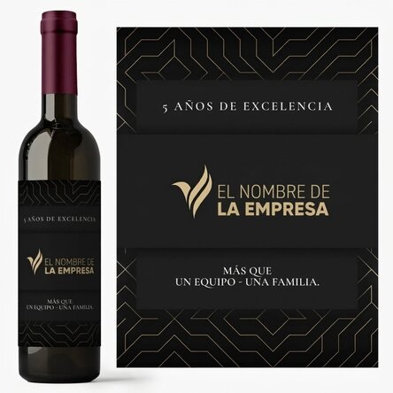 Vino personalizado con logotipo y texto