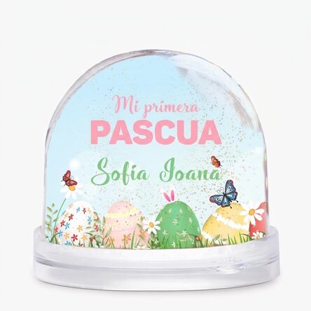Globo de escritorio personalizado con foto y texto: «Mi primera Pascua»