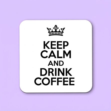 Posavasos personalizado con texto - Keep Calm White