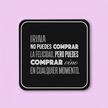 Posavasos personalizado con nombre - Felicidad