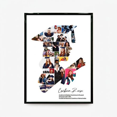 Cuadro personalizado con texto y 29 fotos para la graduación - Ella