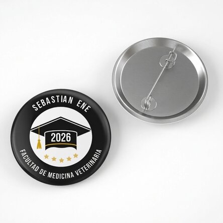 Chapa personalizada con texto: «Graduado»