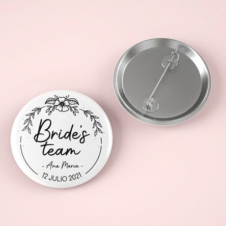 Chapa personalizada con texto - El equipo de la novia