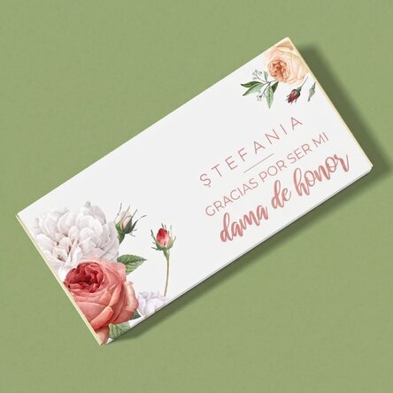 Chocolate personalizado con mensaje para la boda