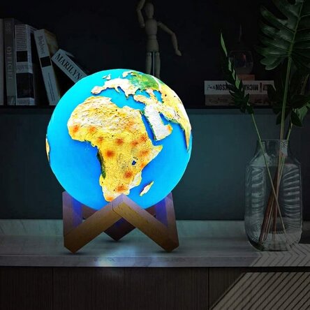 Lámpara globo terrestre en 3D