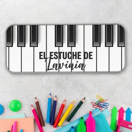 Estuche personalizado con texto: «Piano»