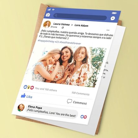 Tarjeta de felicitación personalizada - Publicación en Facebook