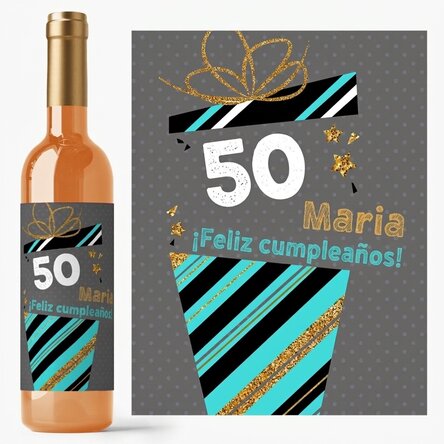 Vino personalizado con mensaje - Regalo de cumpleaños