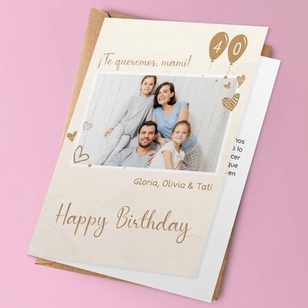 Tarjeta de felicitación personalizada con una foto y un mensaje - Felicitación de cumpleaños