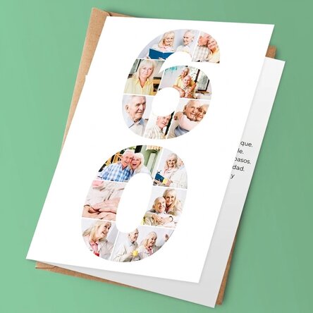 Tarjeta de felicitación personalizada con texto - Golden 60