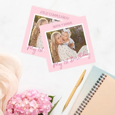Foto personalizada de 10 x 10 cm - Mi primer cumpleaños