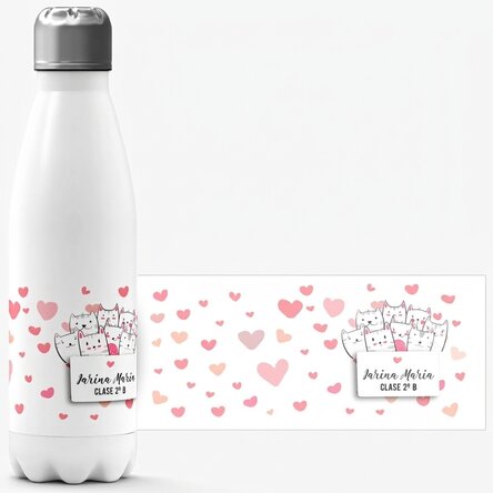 Termo con base blanca personalizado con nombre - Kitty