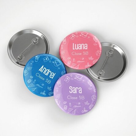 Chapa personalizada con texto - Vuelta al cole