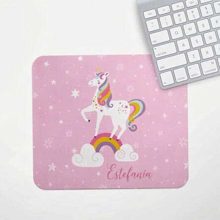 Alfombrilla de ratón personalizada con texto - Unicornio