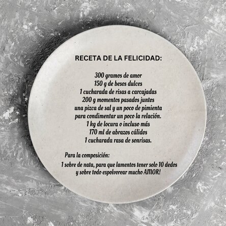 Plato personalizado con texto