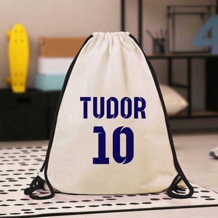 Mochila personalizada con nombre y número - modelo de fútbol